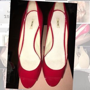 Miu Miu Red Patent Pumps